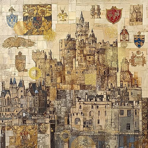 Scottish Golden Collage I Art Print