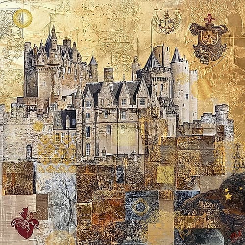 Scottish Golden Collage II Inspirational Print