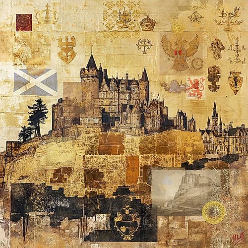 Scottish Golden Collage IIII Art Print