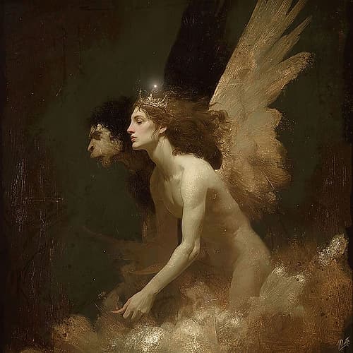 Fairy King And The Shadow Beast Classical Print