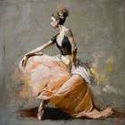 Ballerina Gray I Art Print