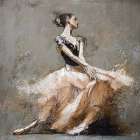Ballerina Gray II Art Print