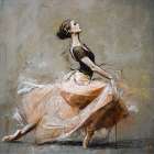 Ballerina Gray III Art Print