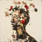 Flower Face Collage I Art Print