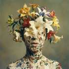 Flower Face Collage III Art Print