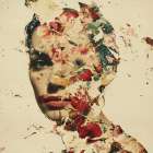Flower Face Collage V Art Print