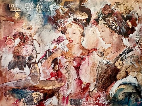 Colorful Ladies Aquarelle reproduction