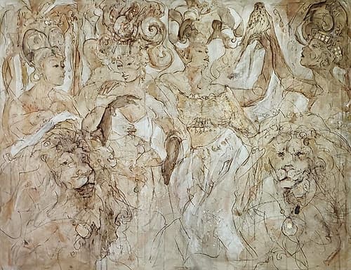 Lions In Dance Art Print by Marta Wiley