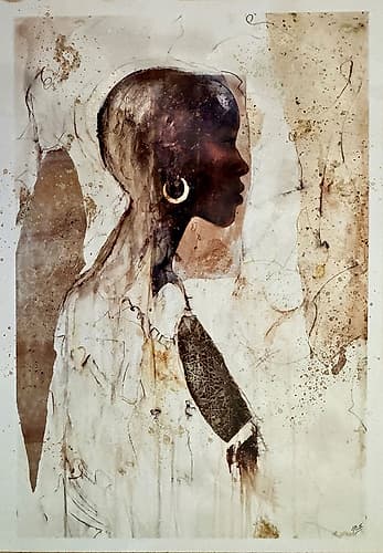 African Collage Art Print
