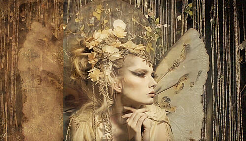 Pixie III Gold Print