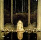 Cottongrass looks into Water for her Heart ca 1907 Art Print