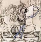 Girls on Horseback led by Youth ca 1907 Art Print