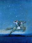 Prince Riding in the Moonlight ca 1910 Art Print