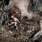 Tomte Boy Trotted Along Quickly ca 1910 Art Print