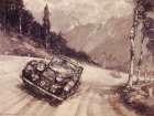 A Lagonda at Speed on the Continent Art Print