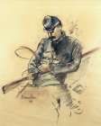 Cavalry Soldier ca 1920 Art Print