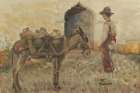 Donkey Carrying Water Jugs Art Print