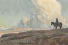 Lone Indian Gazing Across the Plains 1912 Art Print