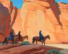 Navajos in a Canyon Art Print