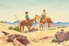 Two Cowboys on Horses 1946 Art Print