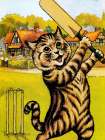 Cat Playing Cricket Art Print