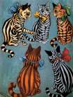 Striped Cats 1916 Art Print