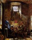 In their Cellar in Amiens, Capt Maude and Col due Tyl 1918 Art Print