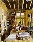 Major A.N. Lee in his Hut Office, Beaumerie-sur-Mer 1918 Art Print