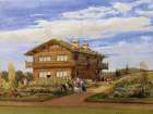Swiss Cottage in Grounds of Osborne House 1855 Art Print