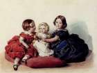 Affie, Helena and Alice, Victorias Children 1847 Art Print