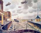 Barrage Balloons outside a British Port 1940 Art Print