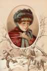1887 vol.43 - Early winter Girl Art Print