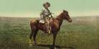 Arizona - Cowboy Ca 1898 Art Print by Vintage Photochrom United States