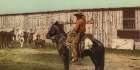 Arizona - Cowboy Throwing Lariat Ca 1898 Art Print by Vintage Photochrom United States