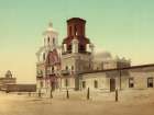 Arizona - San Xavier Mission Tucson Ca 1902 Art Print by Vintage Photochrom United States