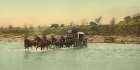 California - Fording the Santa Inez River Ca 1898 Art Print by Vintage Photochrom United States