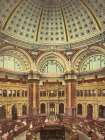 Washington Dc - Library of Congress Reading Room in Rotunda Ca 1901 Art Deco Print