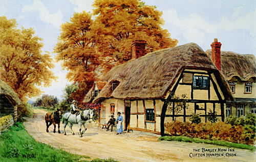 Barley Mow Inn at Clifton Hampton, Oxfordshire Art Print by Alfred Quinton