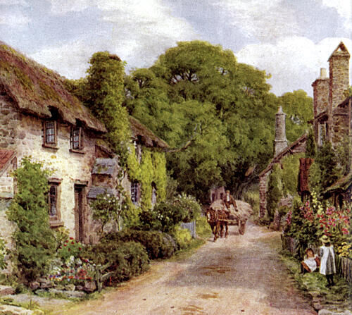 Bossington Nr Porlock, Somerset Art Print by Alfred Quinton