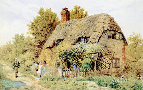 Cottage at Brading, Isle of Wight Art Print by Alfred Quinton