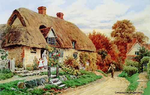 Cottage at Garsington Near Oxford Art Print by Alfred Quinton