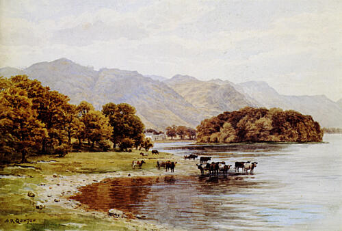 Derwentwater, Cumbria Art Print by Alfred Quinton