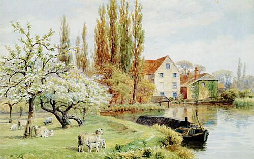 Mill on River Gipping Near Stowmarket, Suffolk