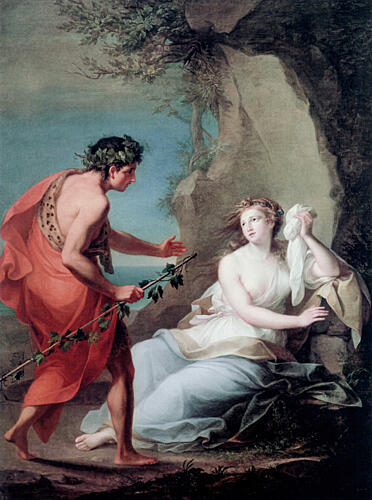 Bacchus Discovers Ariadne on Naxos 1764 Art Print by Angelica Kauffman