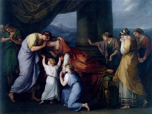 Death of Alcestis 1790 Art Print by Angelica Kauffman