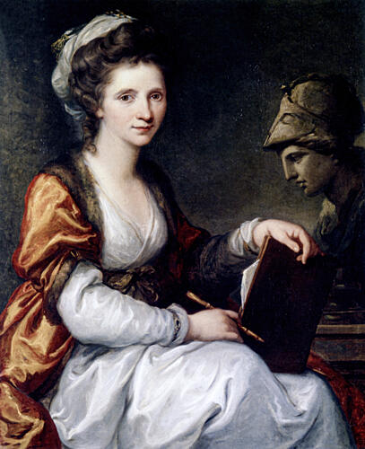 Self-Portrait with a Bust of Minerva C.1784 Art Print