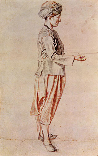 A Persian Standing 1715 Art Print by Antoine Watteau