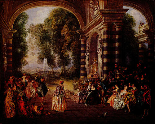 Bal Champetre Ca 1714-15 Art Print by Antoine Watteau