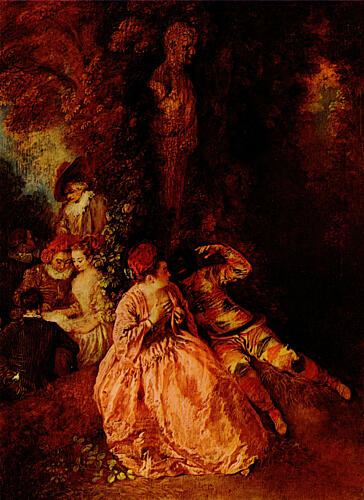 Harlequin and Columbine Ca 1716 Art Print by Antoine Watteau