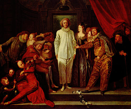 Italian Comedians 1720 Art Print by Antoine Watteau